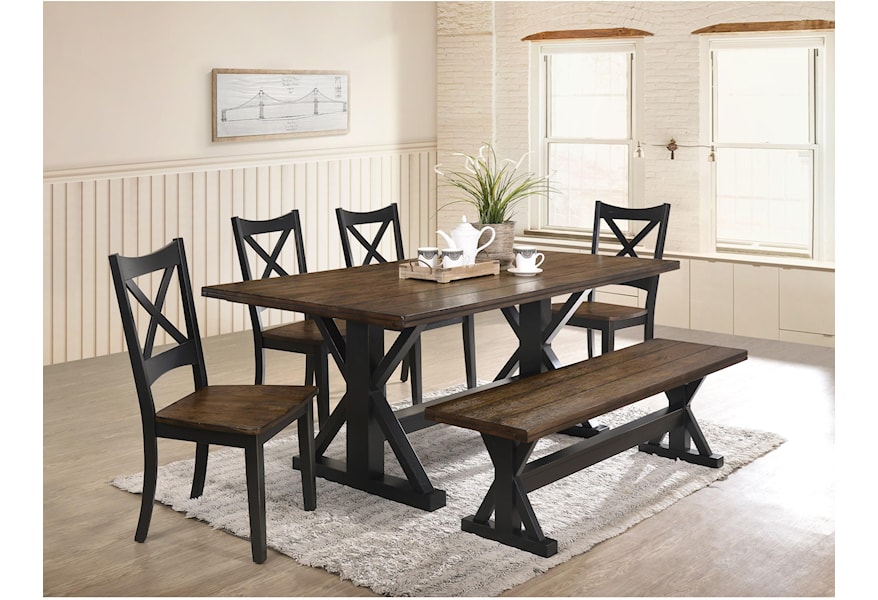 United Furniture Industries Lexington Rustic Dining Table With