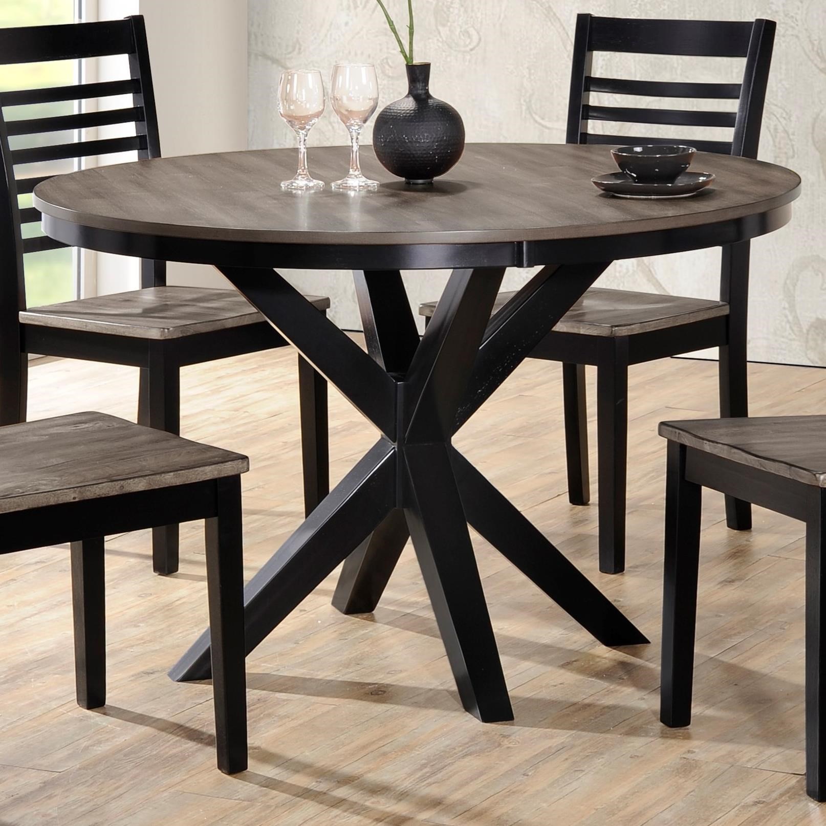 United Furniture Industries South Beach Transitional Round Dining Table With Trestle Base Bullard Furniture Kitchen Tables