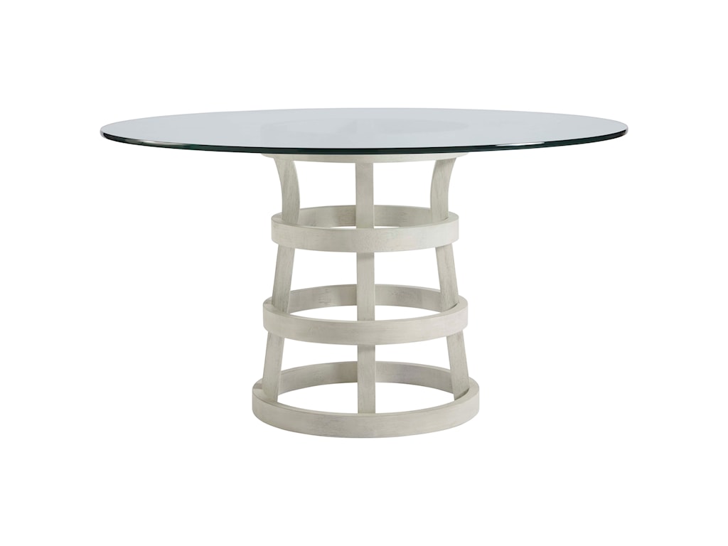 Universal Coastal Living Home Escape 54 Round Dining Table With Glass Top Reeds Furniture Dining Tables