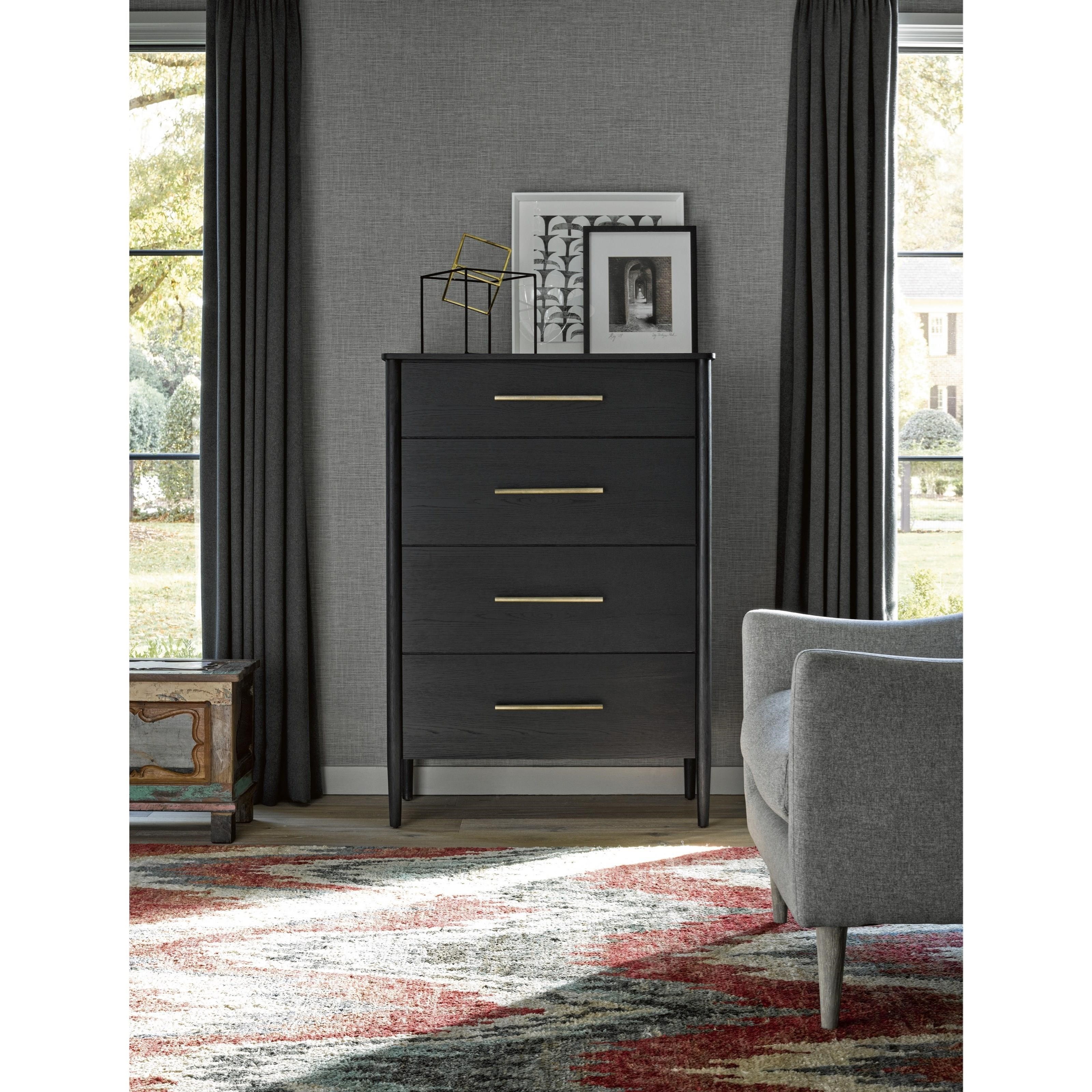 Universal Curated Langley Tall Four Drawer Dresser Belfort Furniture Drawer Chests