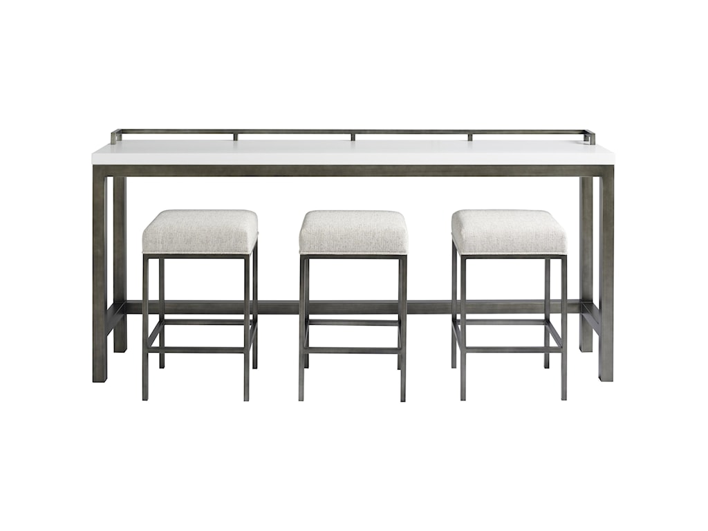 Featured image of post Counter Height Console Table With Stools : Crafted from greystone finish wood top and pewter finished metal legs.