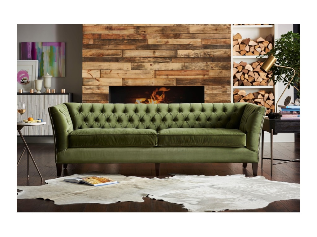 Universal Duncan Transitional Sofa With Tuxedo Arm Howell Furniture Sofas