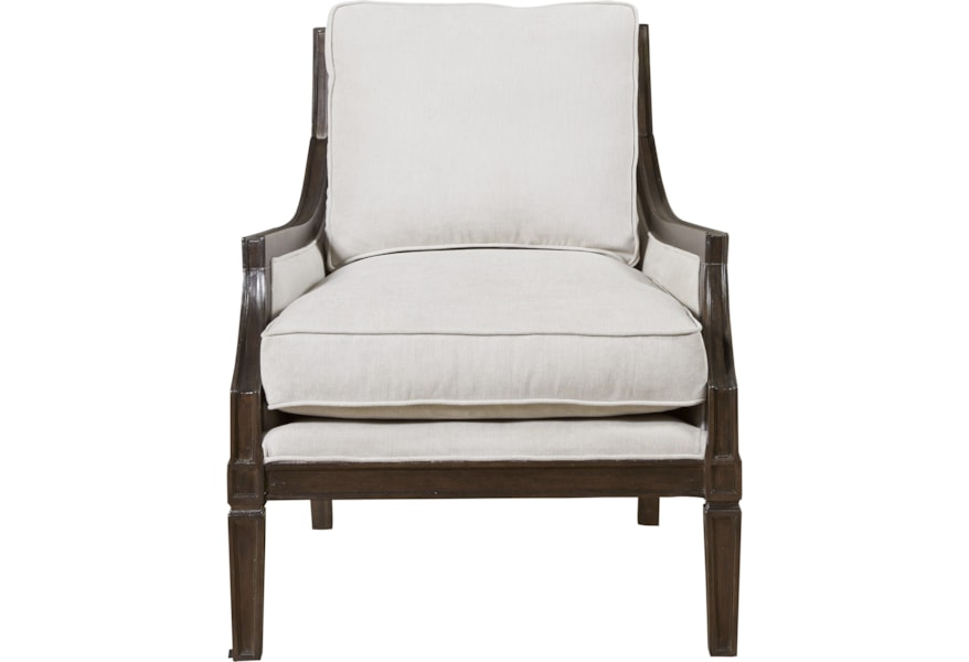 Universal Franklin Street Accent Chair With Vicuna Finished Wood Frame Powell S Furniture And Mattress Upholstered Chairs