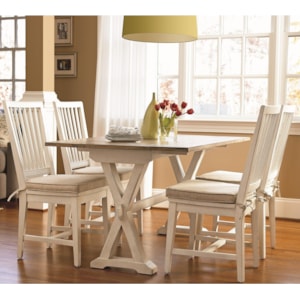 Universal Curated 5 Piece Dining Set With Drop Leaf Console Table Esprit Decor Home Furnishings Dining 5 Piece Sets