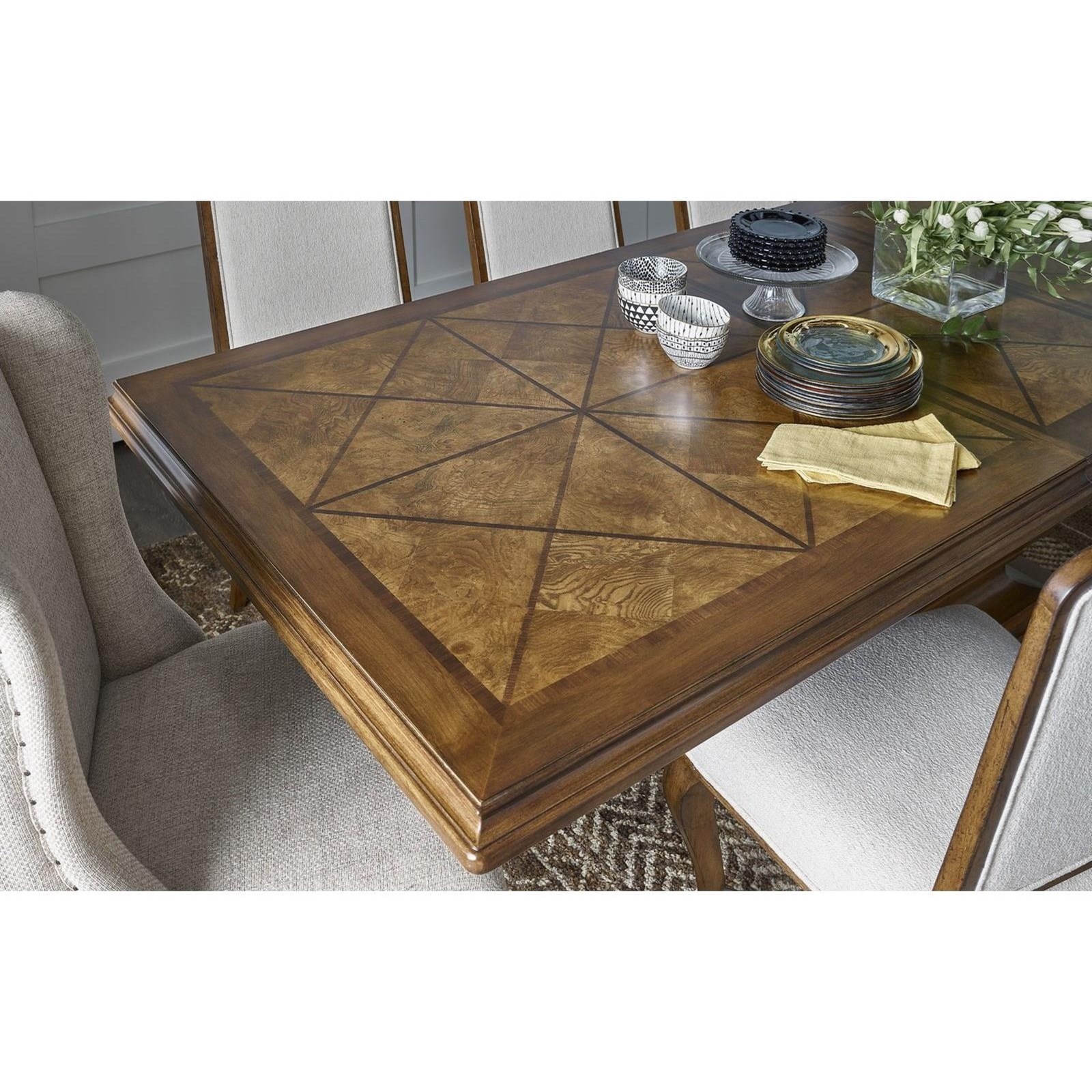Universal Traditions Kingsbury Kingsbury Dining Table With Statuesque Base And 21 Extension Leaf Belfort