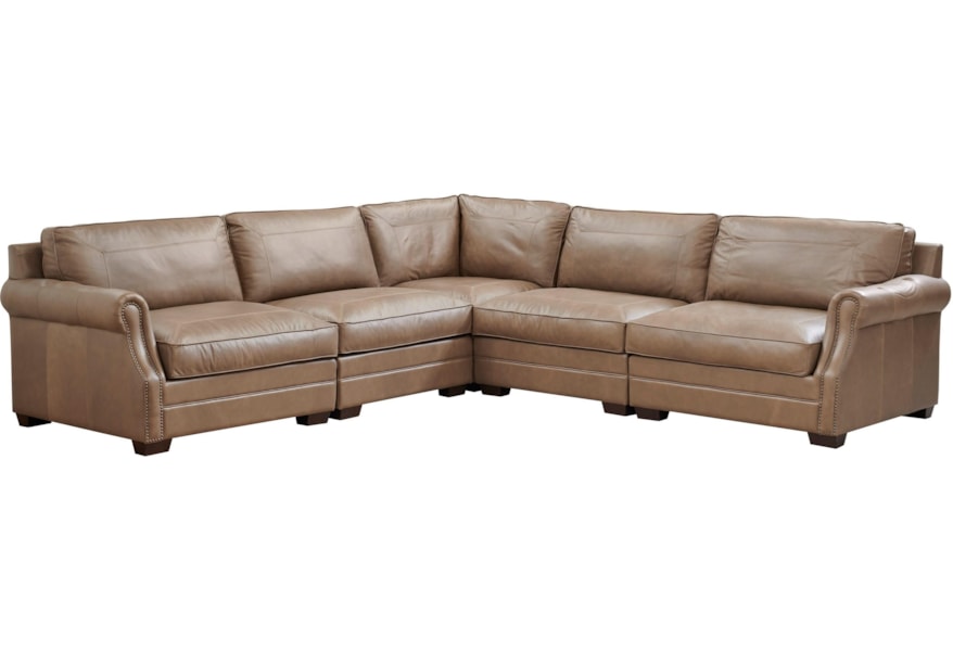 Universal Leather Transitional Carrington Sectional Leather Carrington Sectional