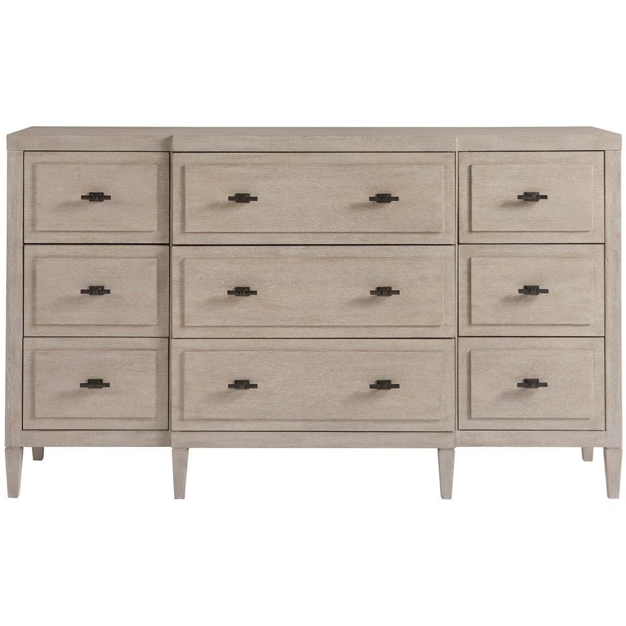 Oconnor Designs Midtown Transitional 9 Drawer Dresser With Jewelry