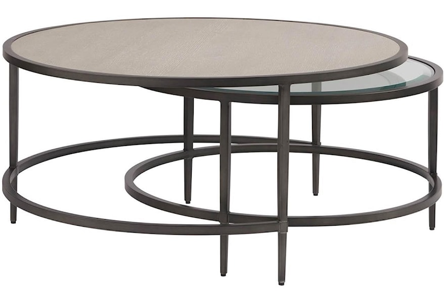 Universal Midtown Nesting Coffee Tables With Matte Black Metal Frames Darvin Furniture Cocktail Coffee Tables