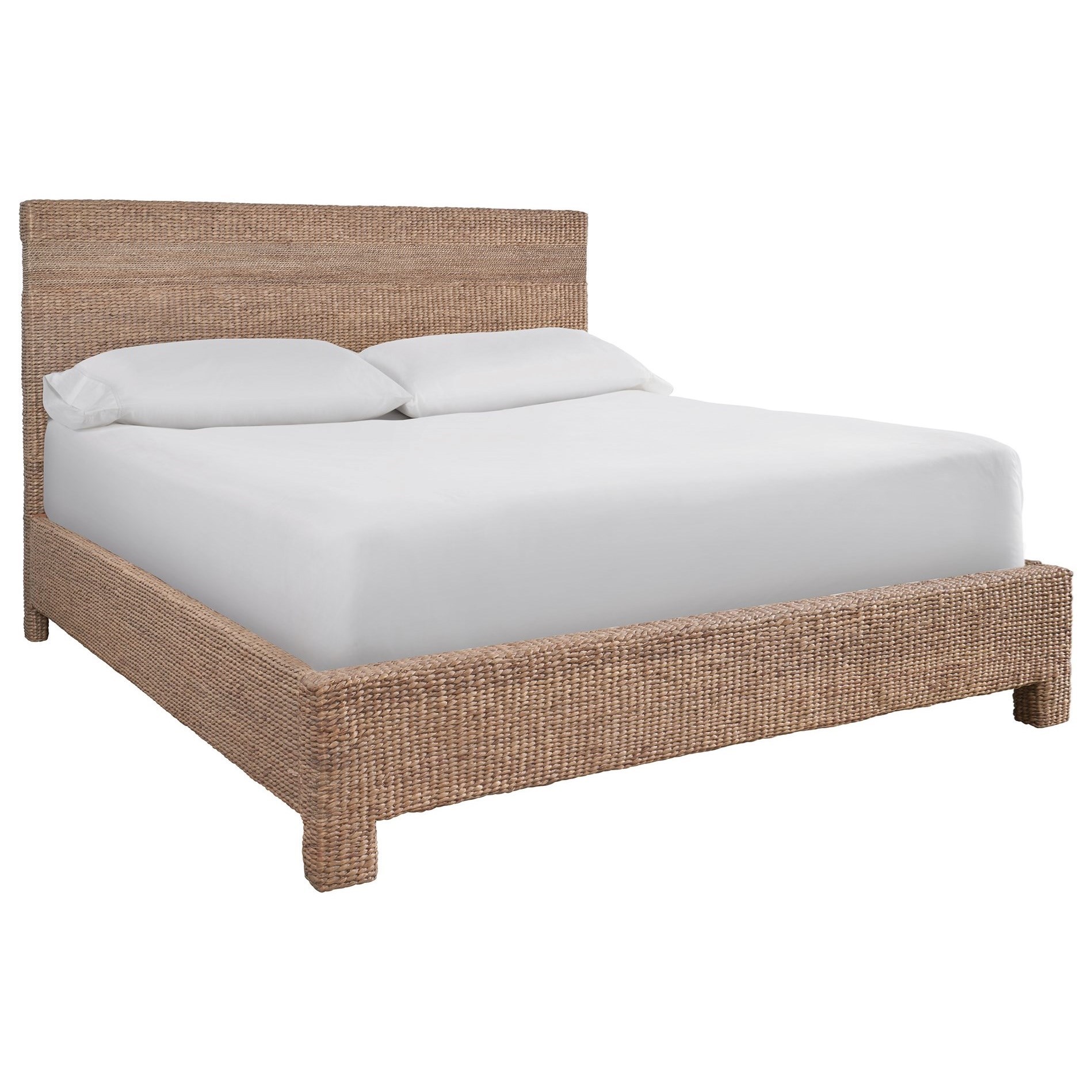 Oconnor Designs Modern Farmhouse Tropical Seaton Woven Bed Queen Sprintz Furniture Panel Beds