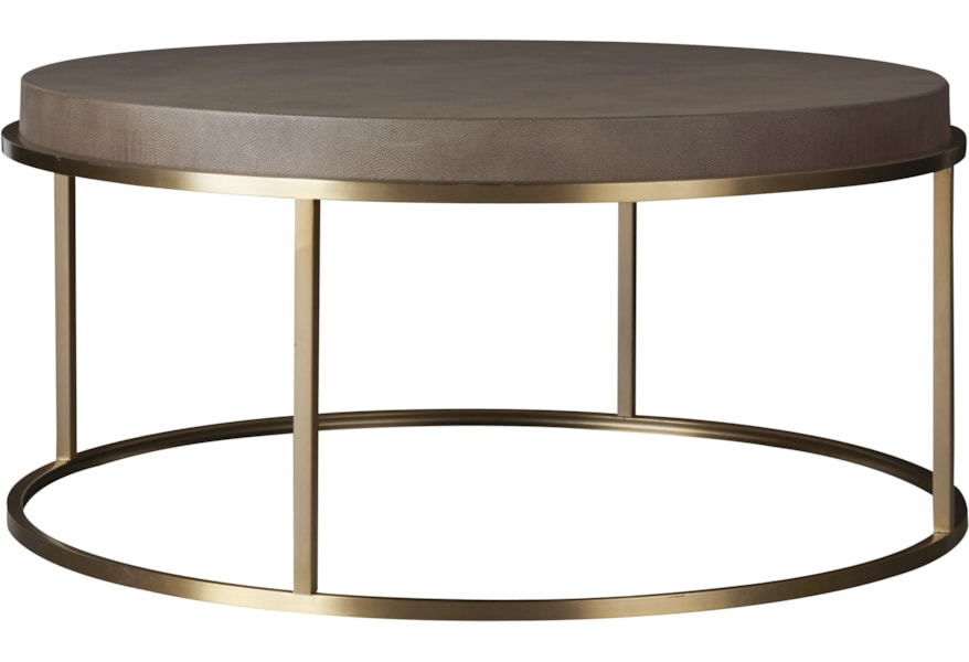 Universal Modern Bennett Round Cocktail Table With Brushed Brass Base Belfort Furniture Cocktail Coffee Tables