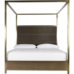 Universal Modern Harlow King Canopy Bed With Brushed Brass Frame Stuckey Furniture Canopy Beds