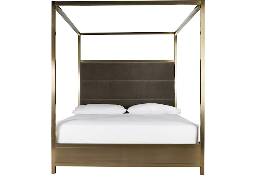 Universal Modern Harlow Cal King Canopy Bed With Brushed Brass