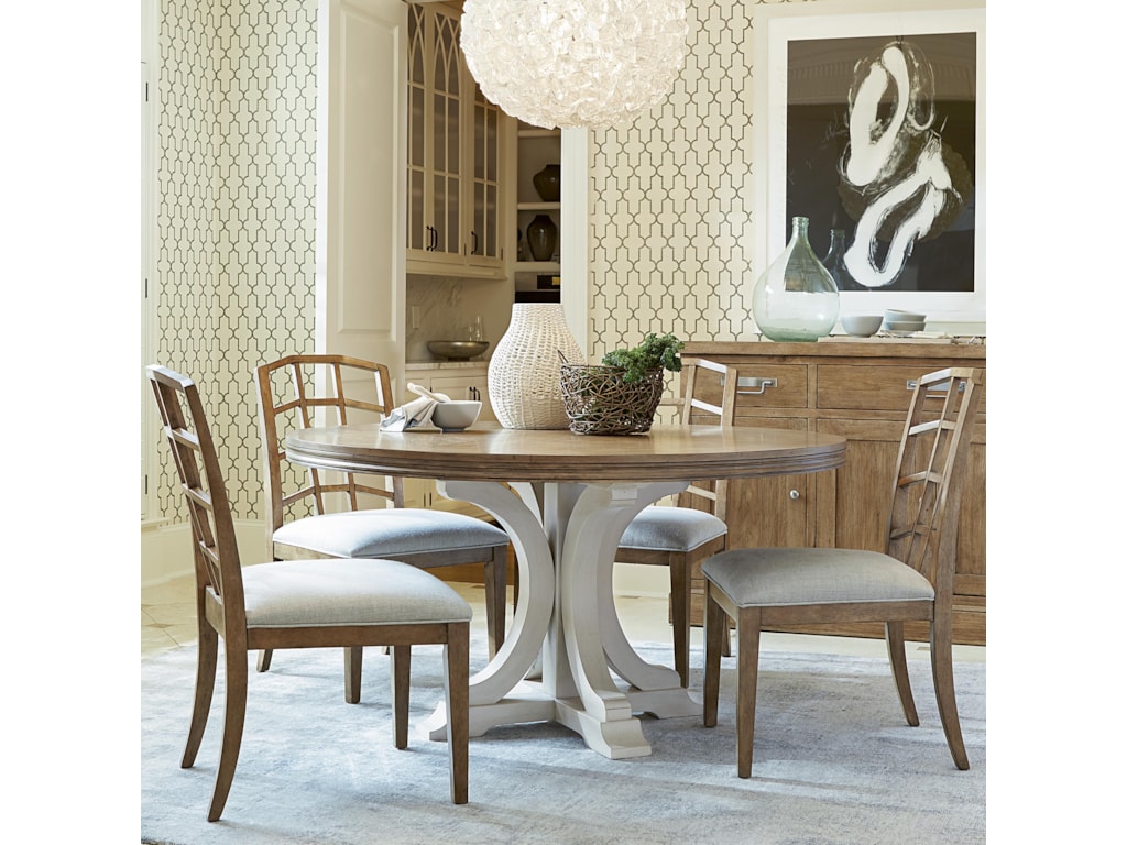 Universal Moderne Muse 5 Piece Dining Set With Bisque Side Chairs Universal Moderne Muse5 Piece Dining Set