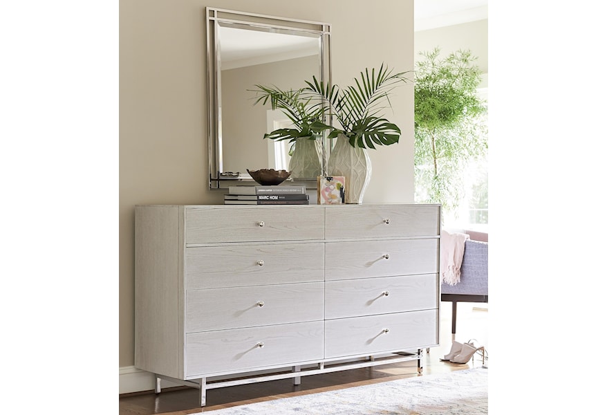 Universal Paradox Contemporary 8 Drawer Dresser And Mirror Combo