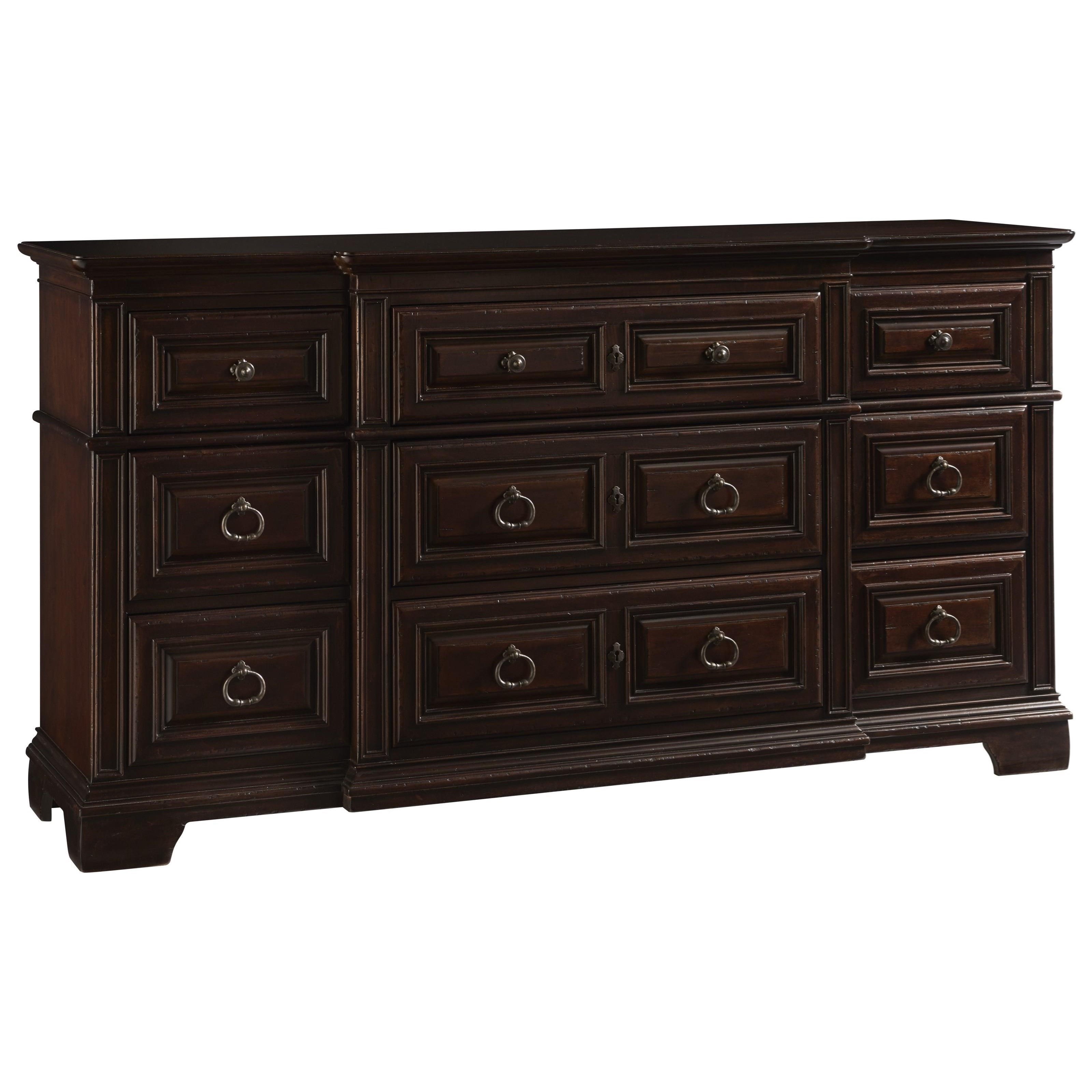 Universal Park Hill Traditional 9 Drawer Dresser With Jewelry Tray