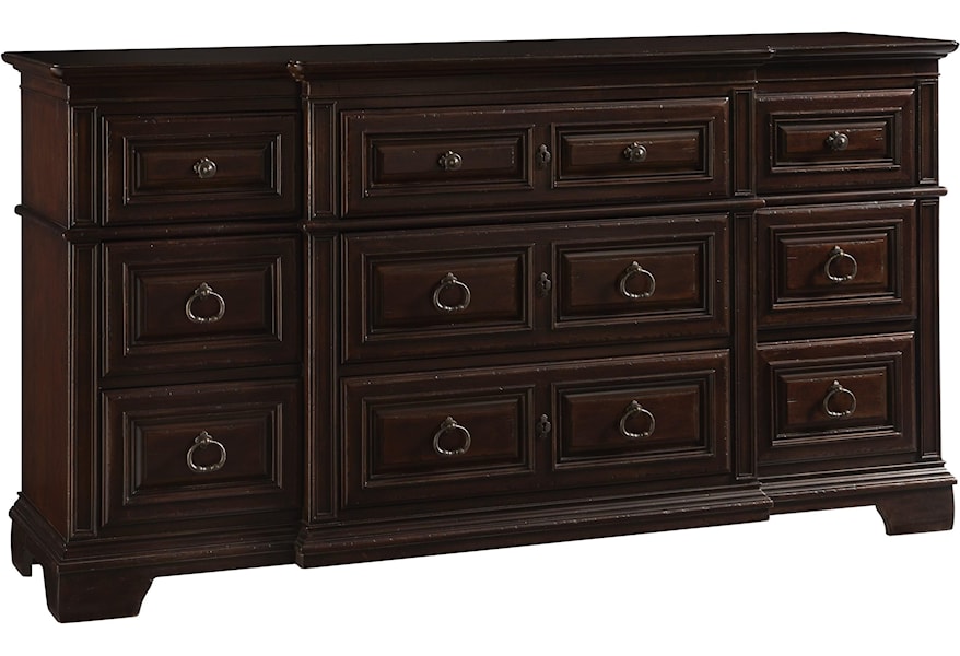Universal Park Hill Traditional 9 Drawer Dresser With Jewelry Tray