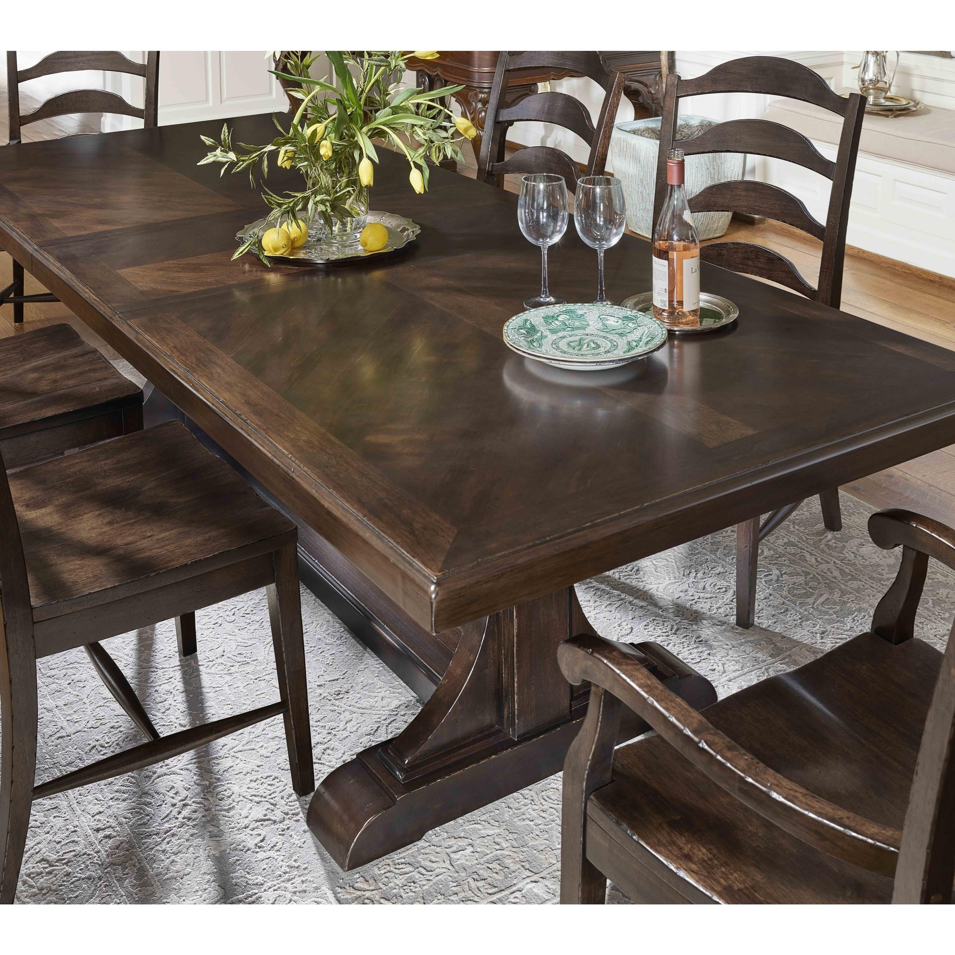Universal Park Hill 806655 Traditional Trestle Dining Table With 20 Leaf Becker Furniture Dining Tables