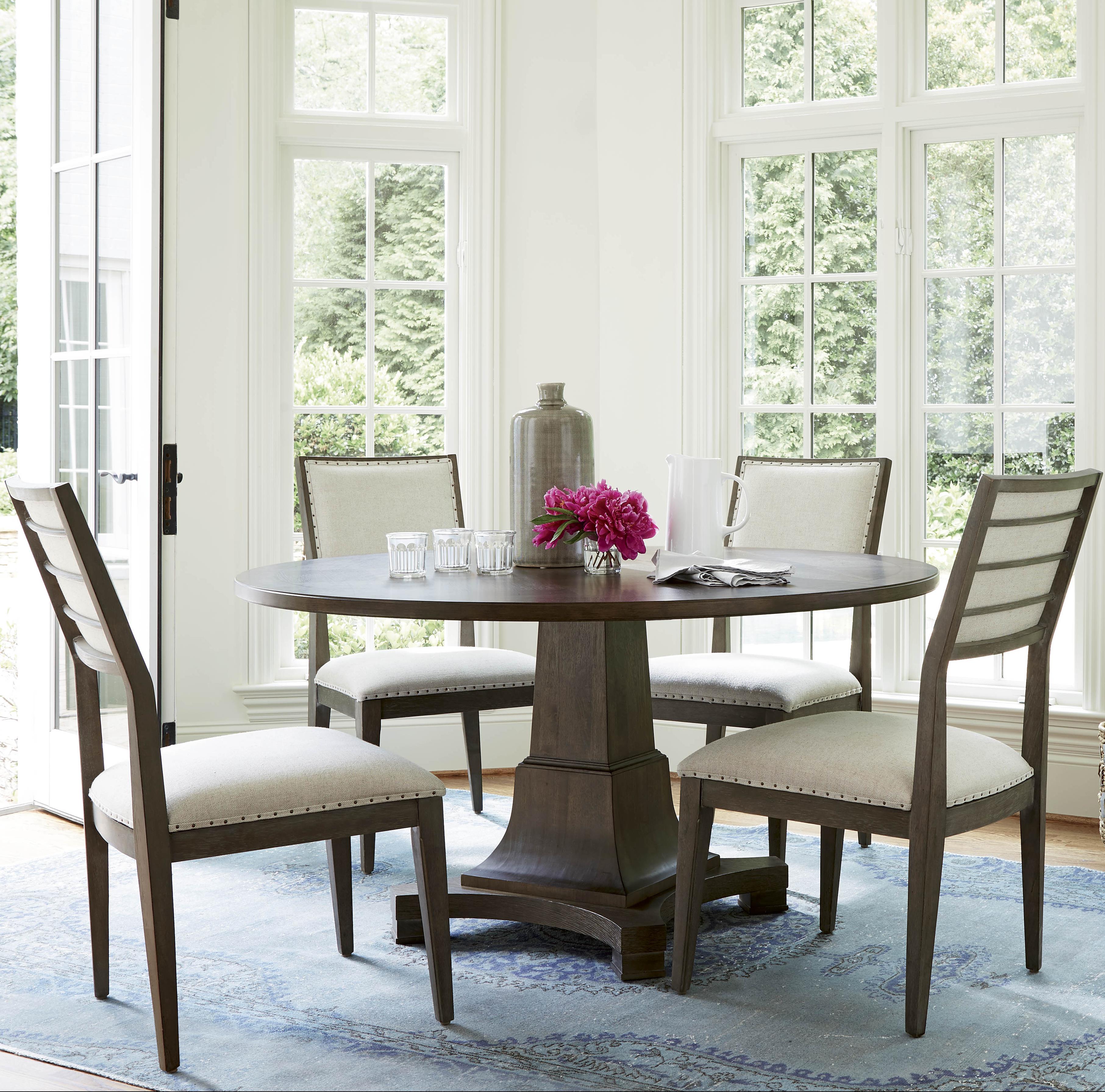 Universal Playlist 5 Piece Dining Set With Upholstered Side Chairs Zak S Home Dining 5 Piece Sets