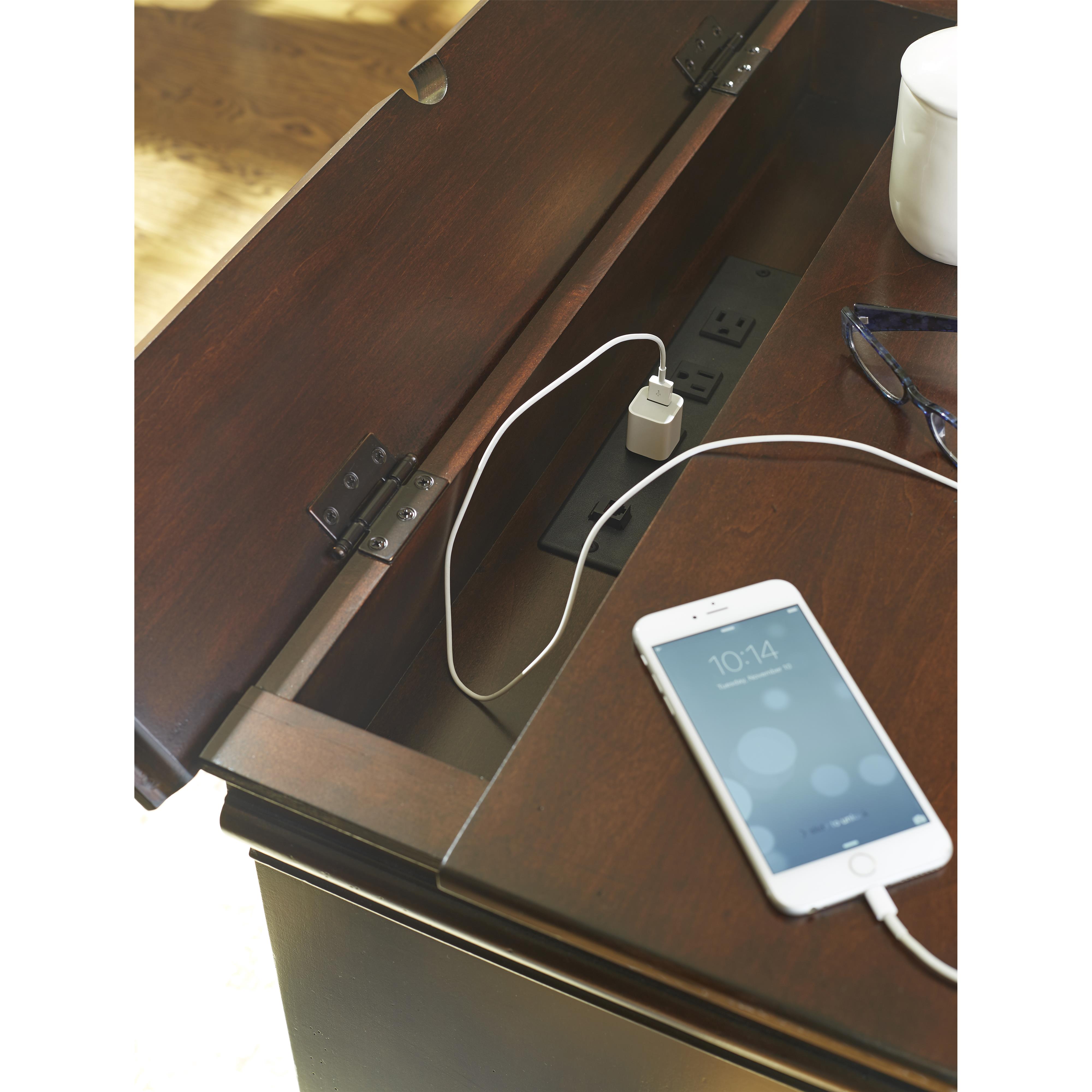 Universal Reprise 581355 Nightstand With Outlet And Hidden Top Rail Drawer Hudson S Furniture Night Stands