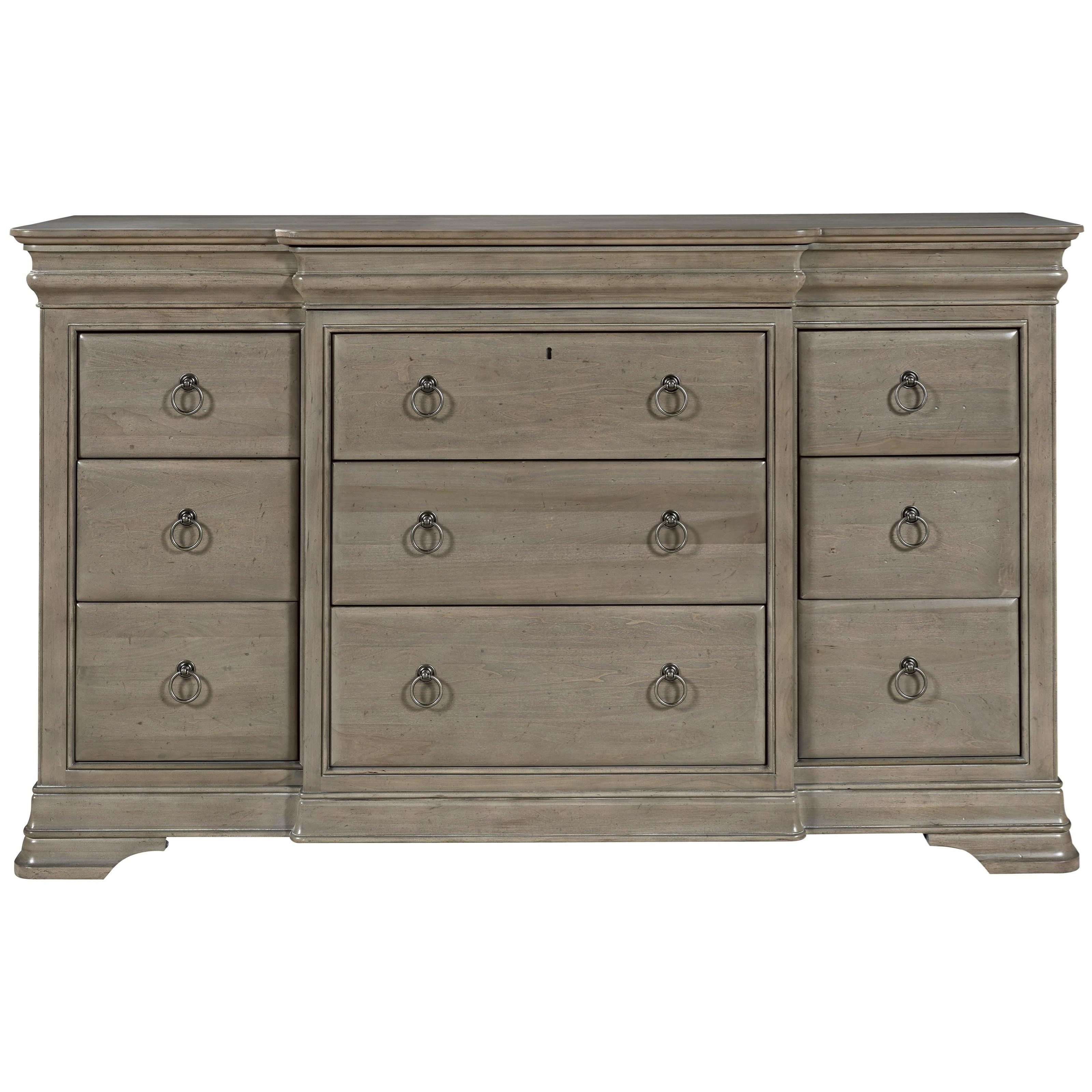 Universal Reprise 12 Drawer Dresser With Drop Front Drawer