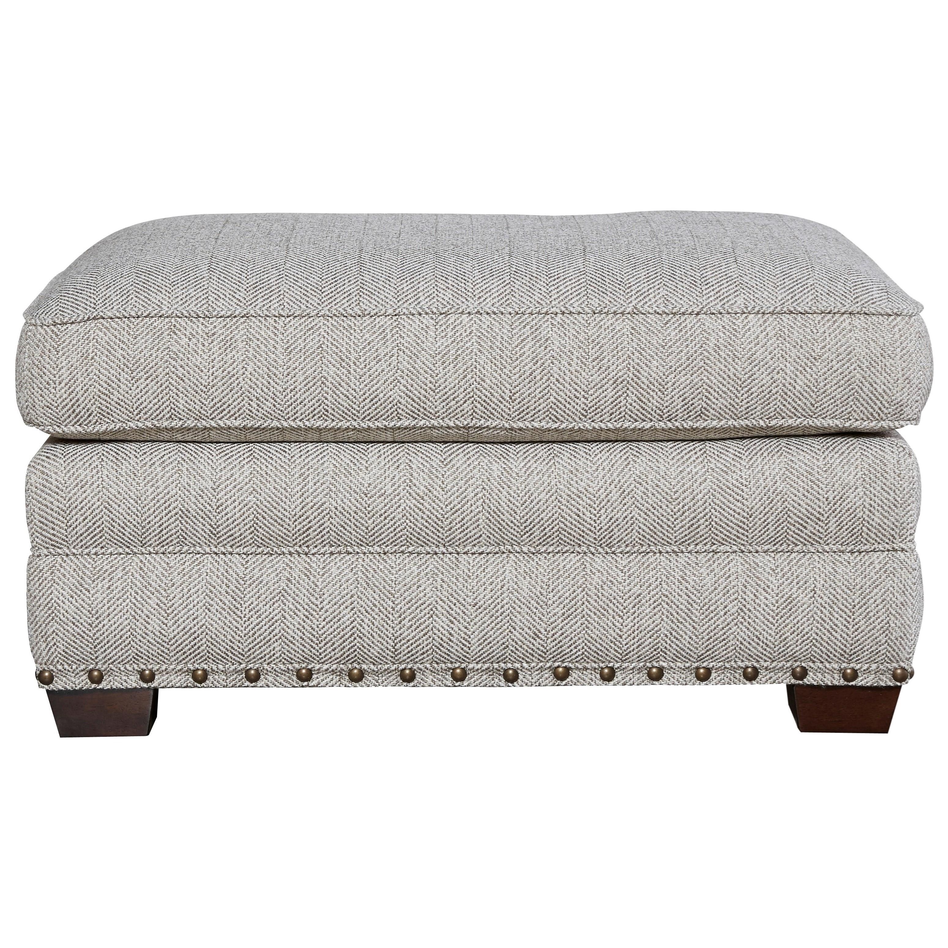 Universal Riley Ottoman With Nail Head Trim Belfort Furniture Ottomans