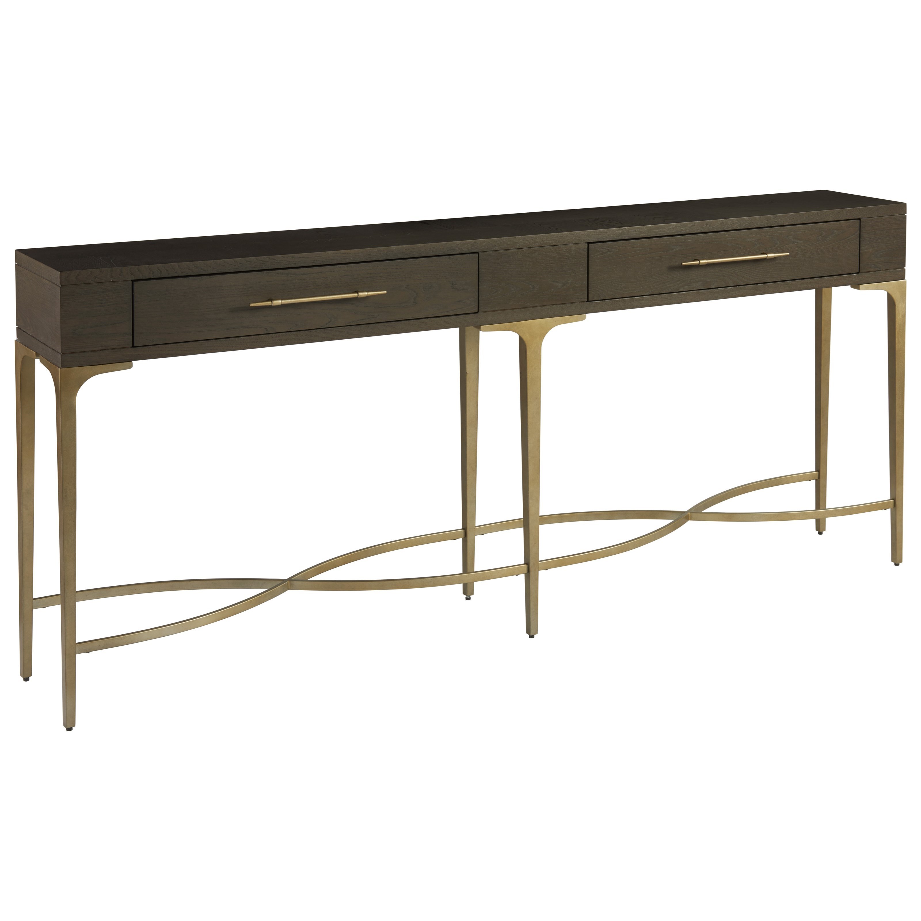 Universal Soliloquy 788816 2 Drawer Hall Console With Curved Metal