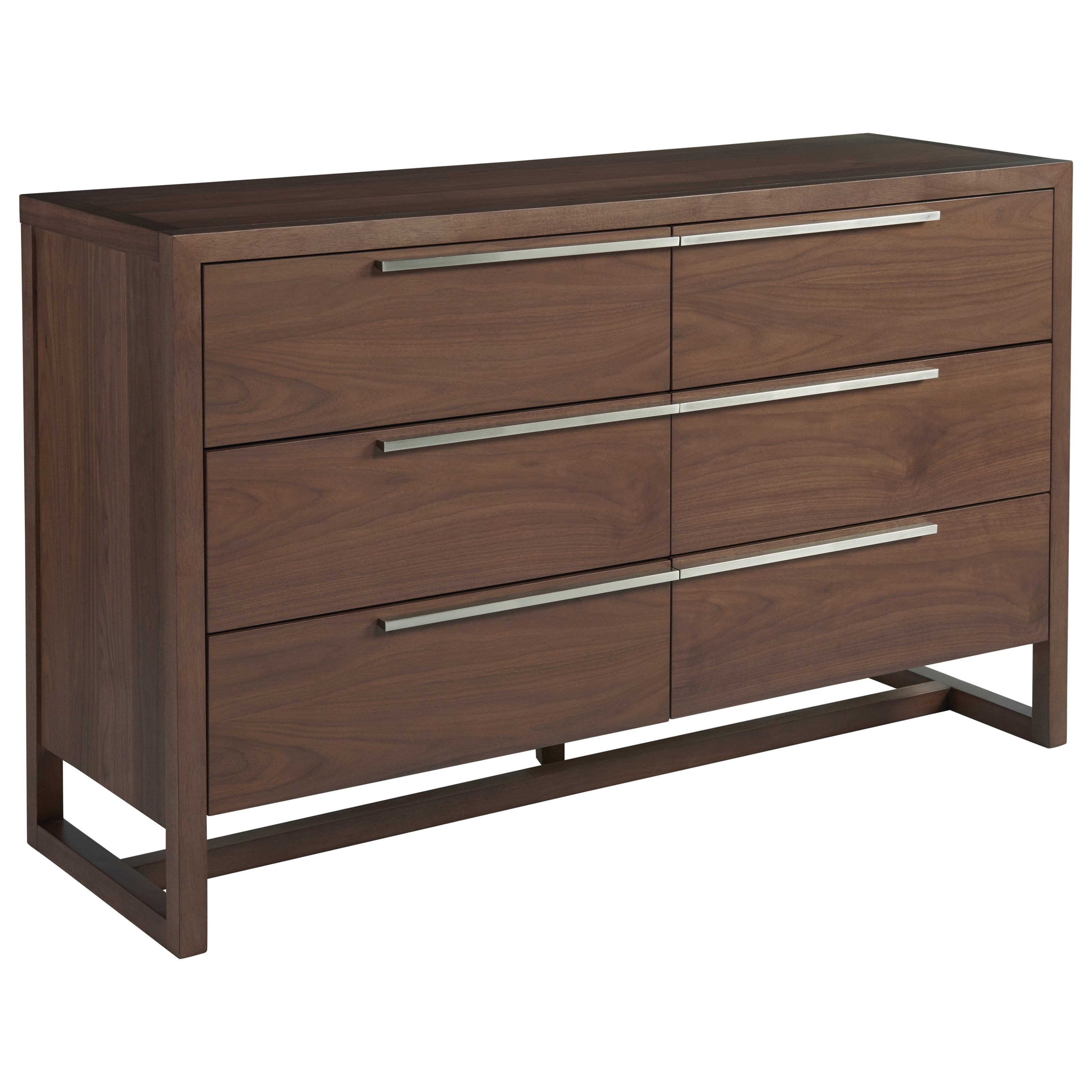 Universal Spaces Walnut 871040 Parker 6 Drawer Dresser With Cedar Bottom Drawers Hudson S Furniture Dressers