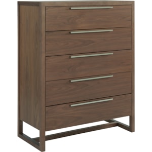 Universal Spaces Walnut Parker 5 Drawer Chest With Cedar Bottom Drawer Lindy S Furniture Company Drawer Chests