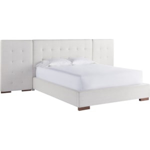 Universal Spaces Walnut 871210bw Brantley Queen Wall Bed With Button Tufting Baer S Furniture Upholstered Beds