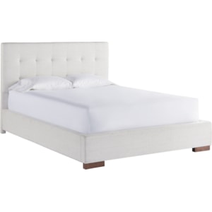 Universal Spaces Walnut Brantley King Bed With Button Tufting