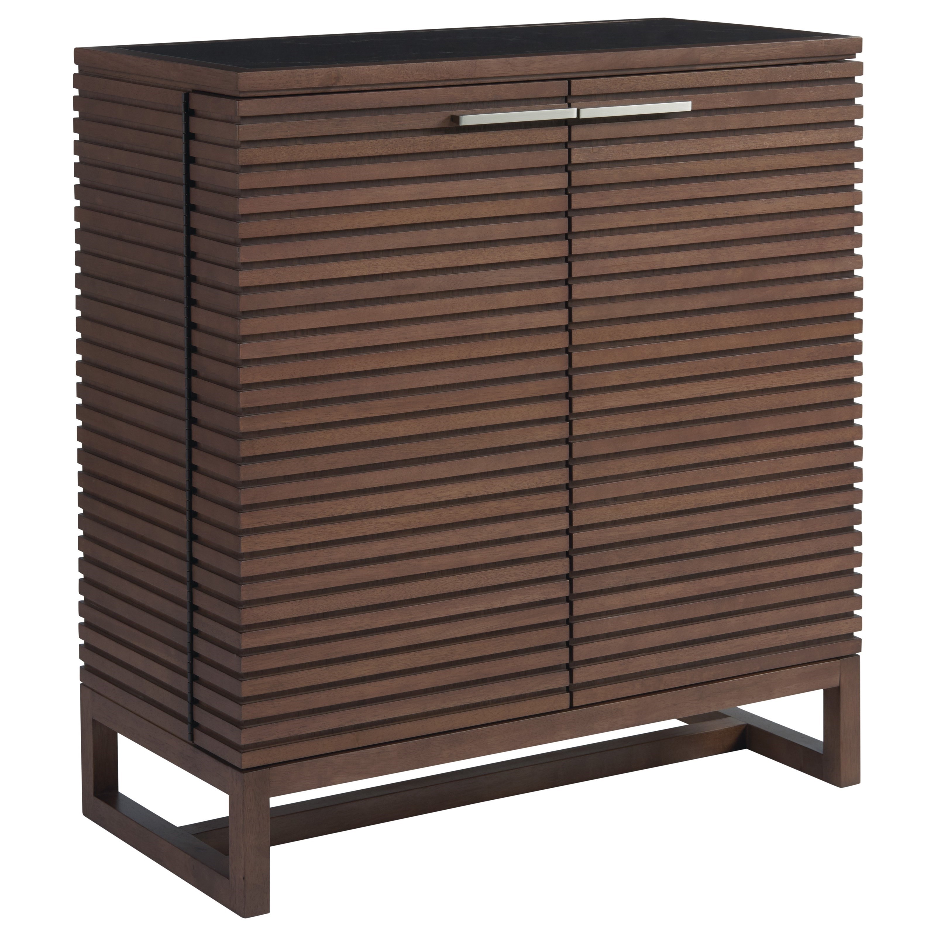 Universal Spaces Walnut 871890 Henley Bar Cabinet With Marble Top