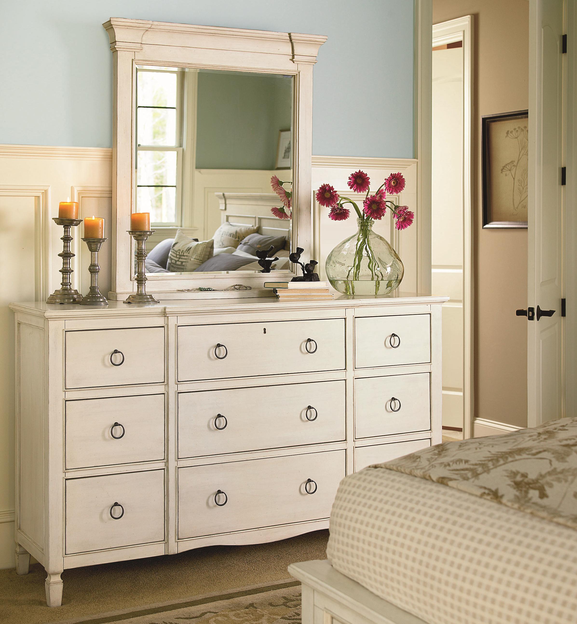 Universal Summer Hill 9 Drawer Dresser With Vertical Panel Mirror