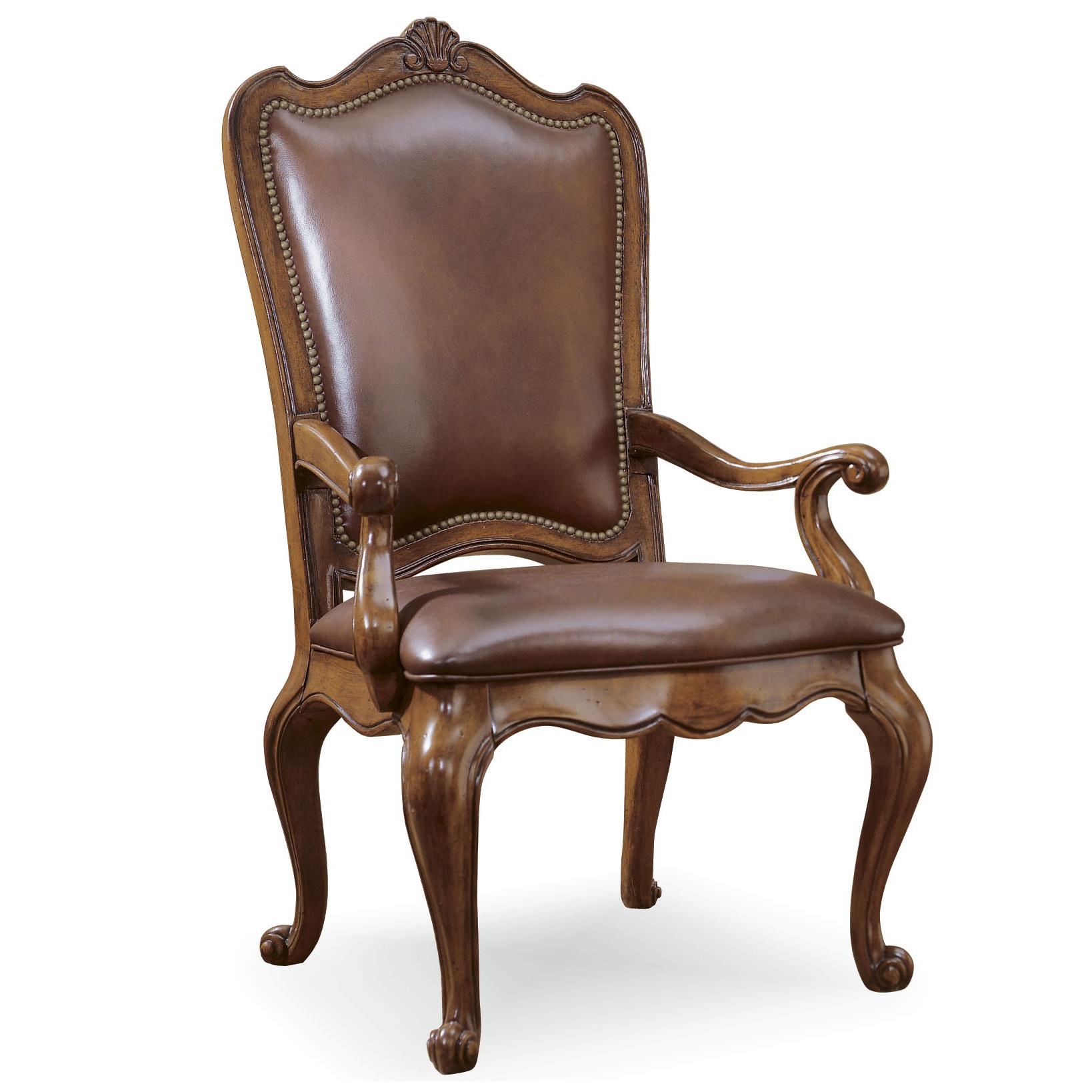 Universal Villa Cortina Leather Dining Arm Chair Story Lee