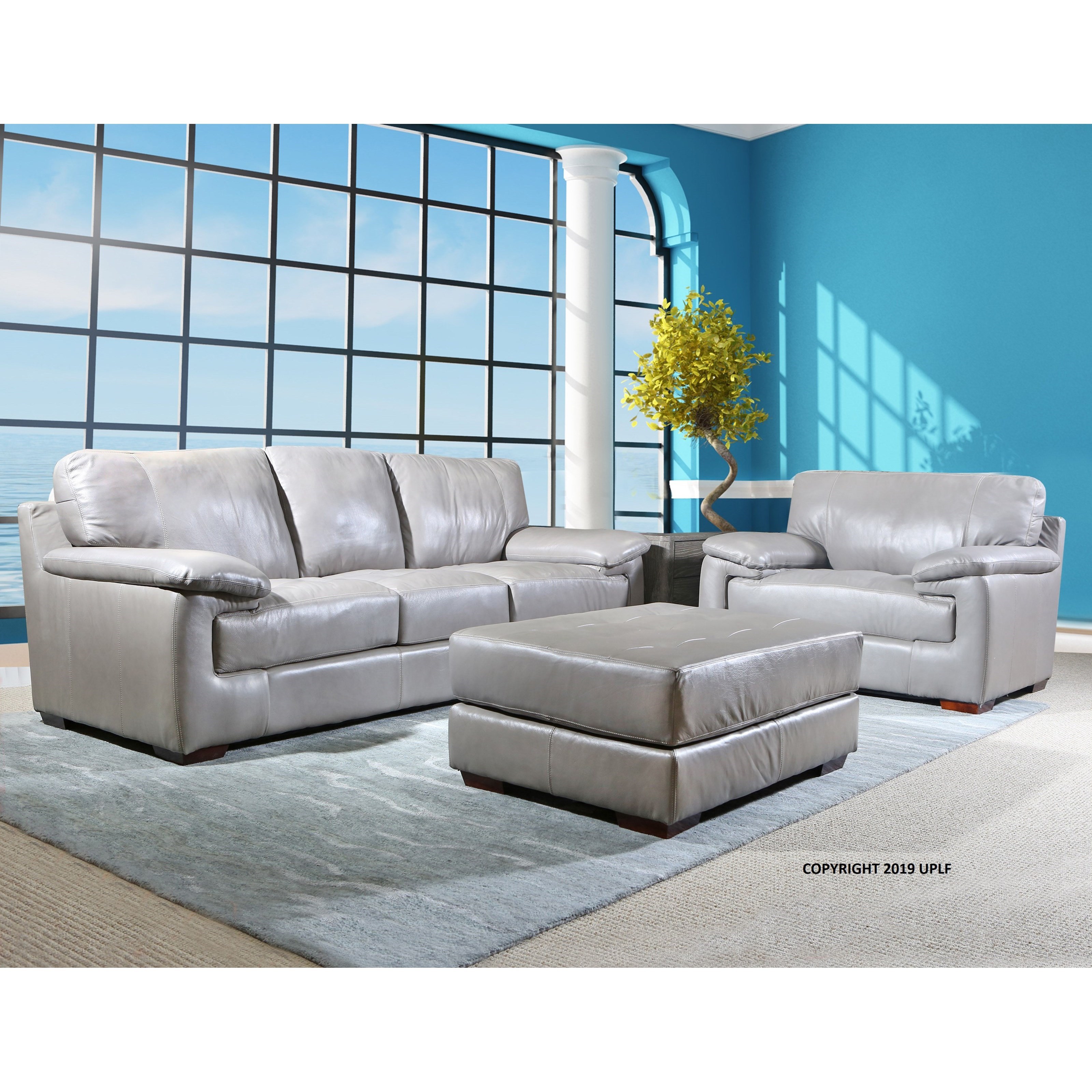 Usa Premium Leather 5450 Contemporary Leather Sofa Dream Home