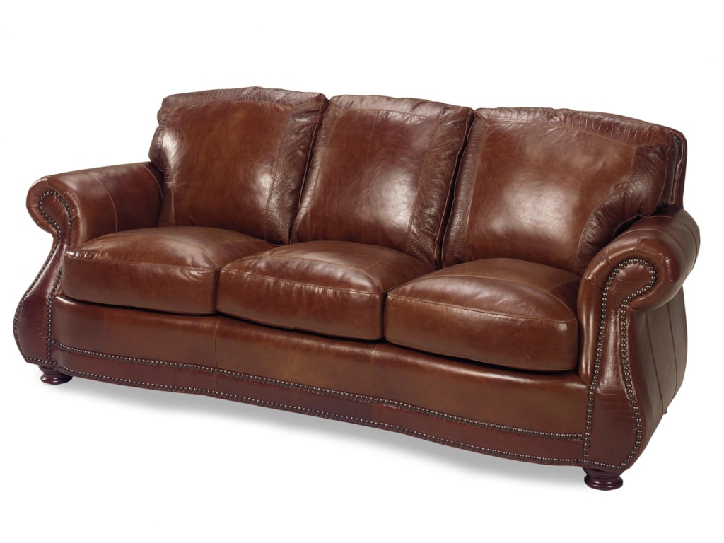 9055 Traditional Roll Arm Sofa W Alligator By Usa Premium Leather At Miskelly Furniture