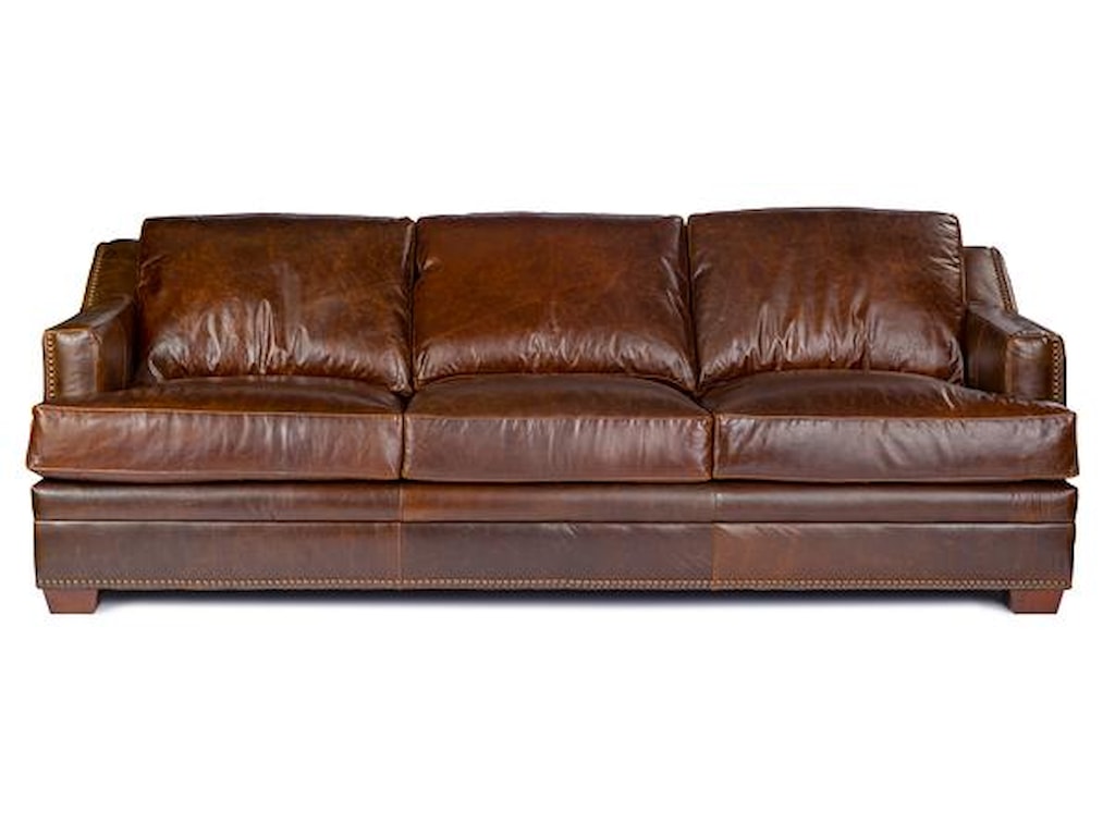 9355 Track Arm Sofa W Nailhead Trim By Usa Premium Leather At Wilson S Furniture