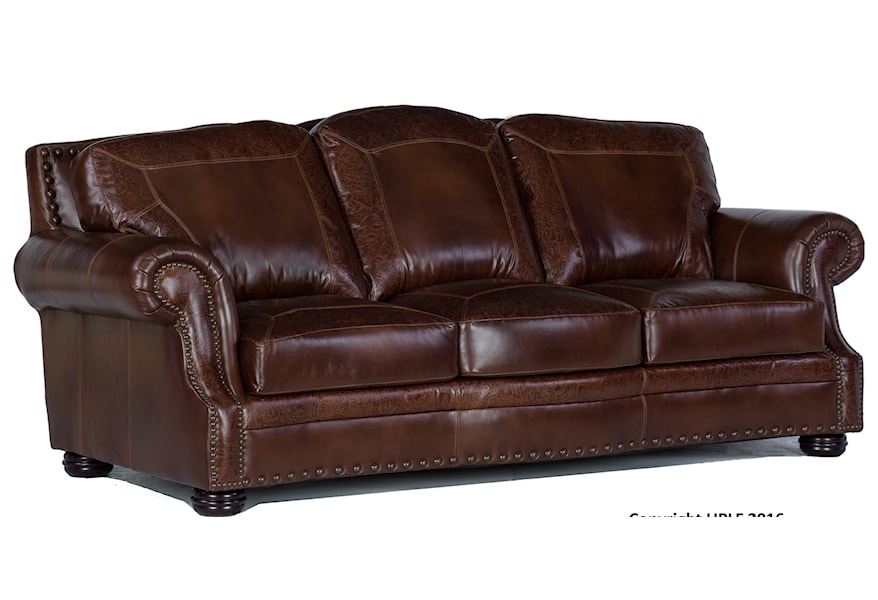 Onafhankelijk pizza media USA Premium Leather 9750 Traditional Leather Sofa with Nailheads | Howell  Furniture | Sofas