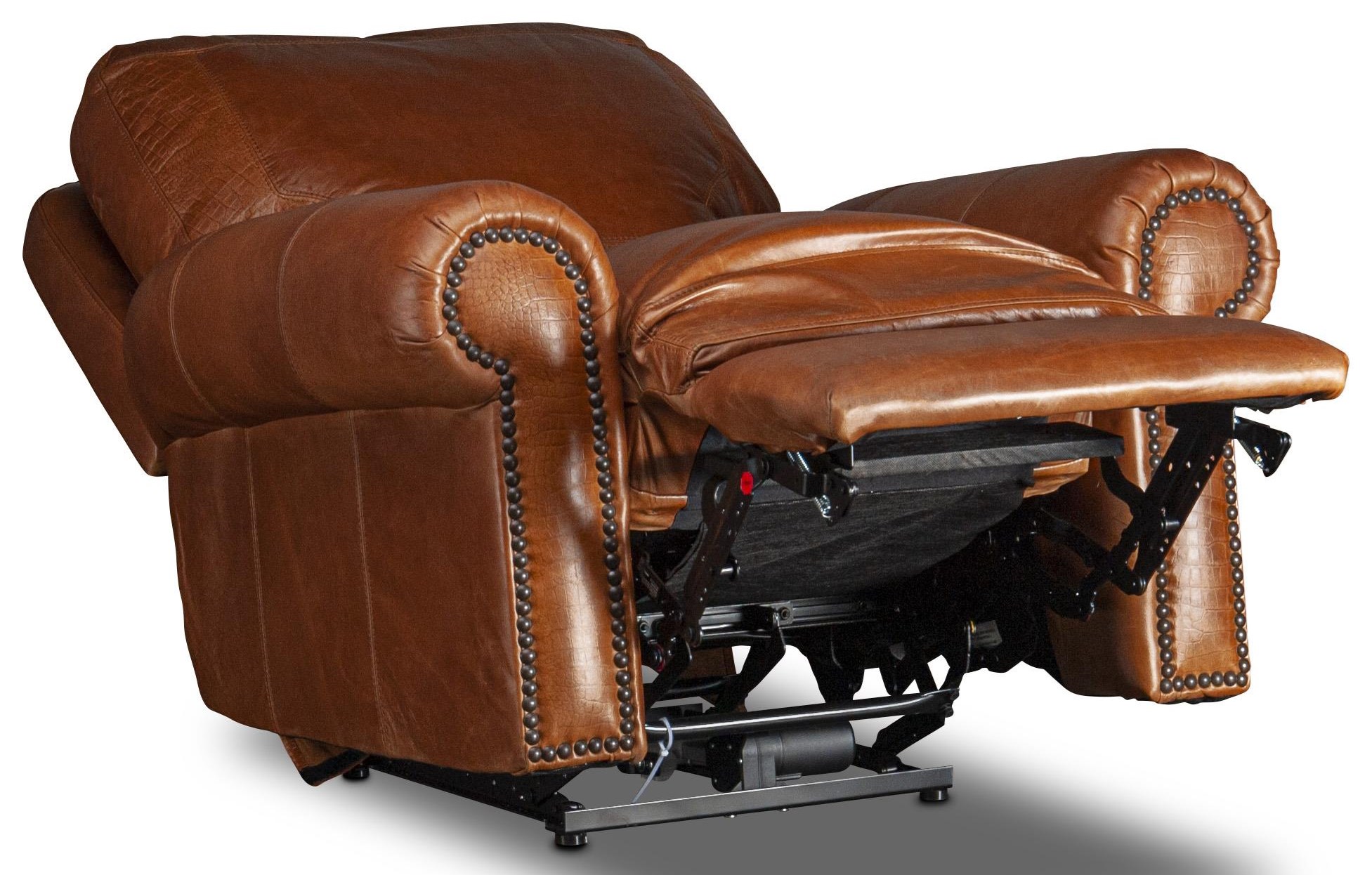 USA Premium Leather Carrick Power Leather Match Recliner ...