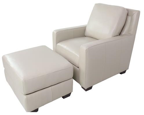 leather chair and ottoman