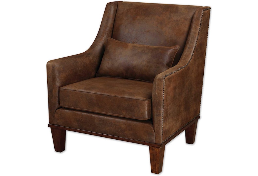 Uttermost Accent Furniture Accent Chairs 23030 Clay Transitional Den Room Armchair Dunk Bright Furniture Upholstered Chairs
