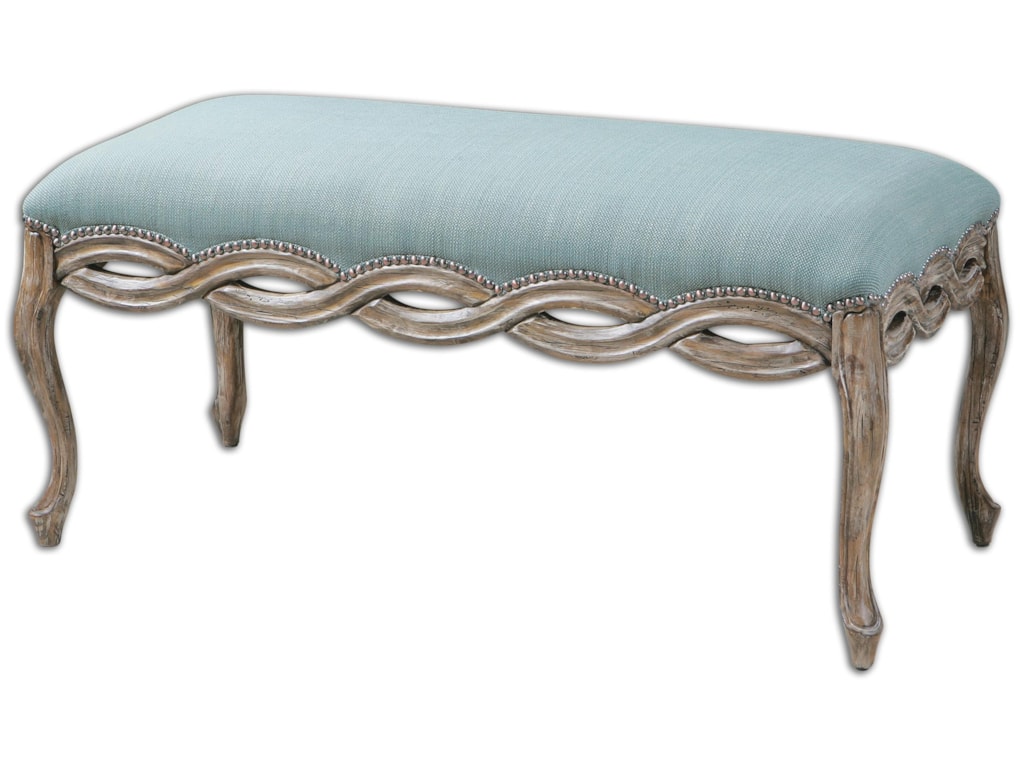Uttermost Accent Furniture - BenchesKylia Sky Blue Bench