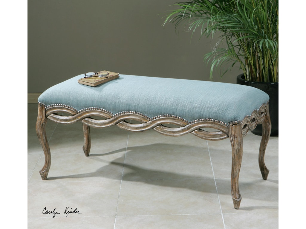 Uttermost Accent Furniture - BenchesKylia Sky Blue Bench