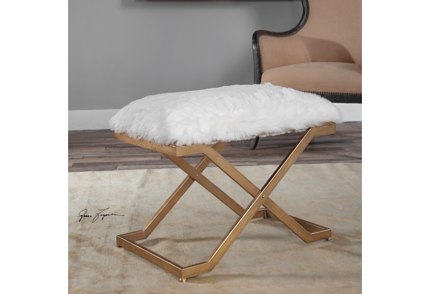 Uttermost Accent Furniture Benches 23278 Farran Fur Small Bench