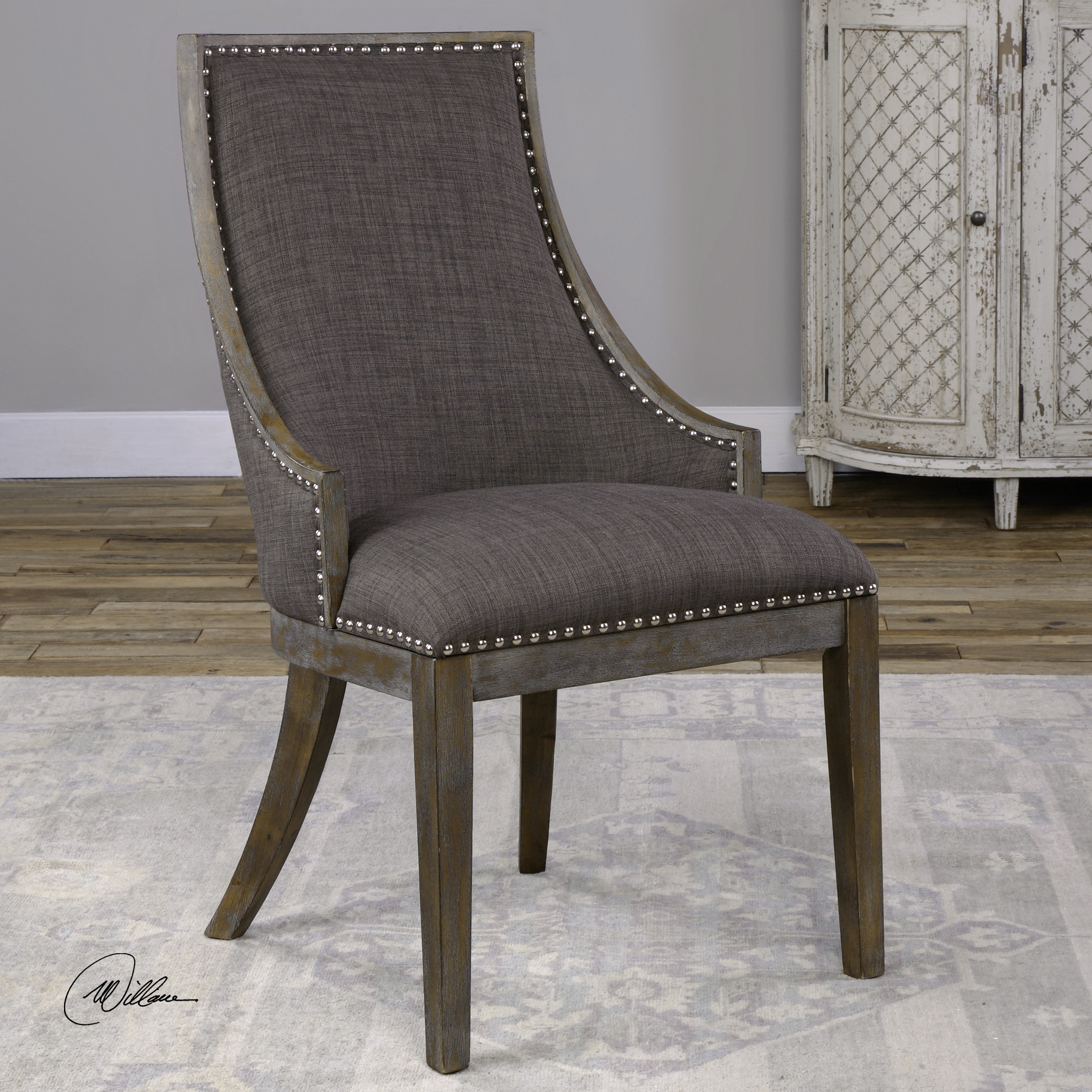 Uttermost Accent Furniture Accent Chairs 23305 Aidrian Charcoal