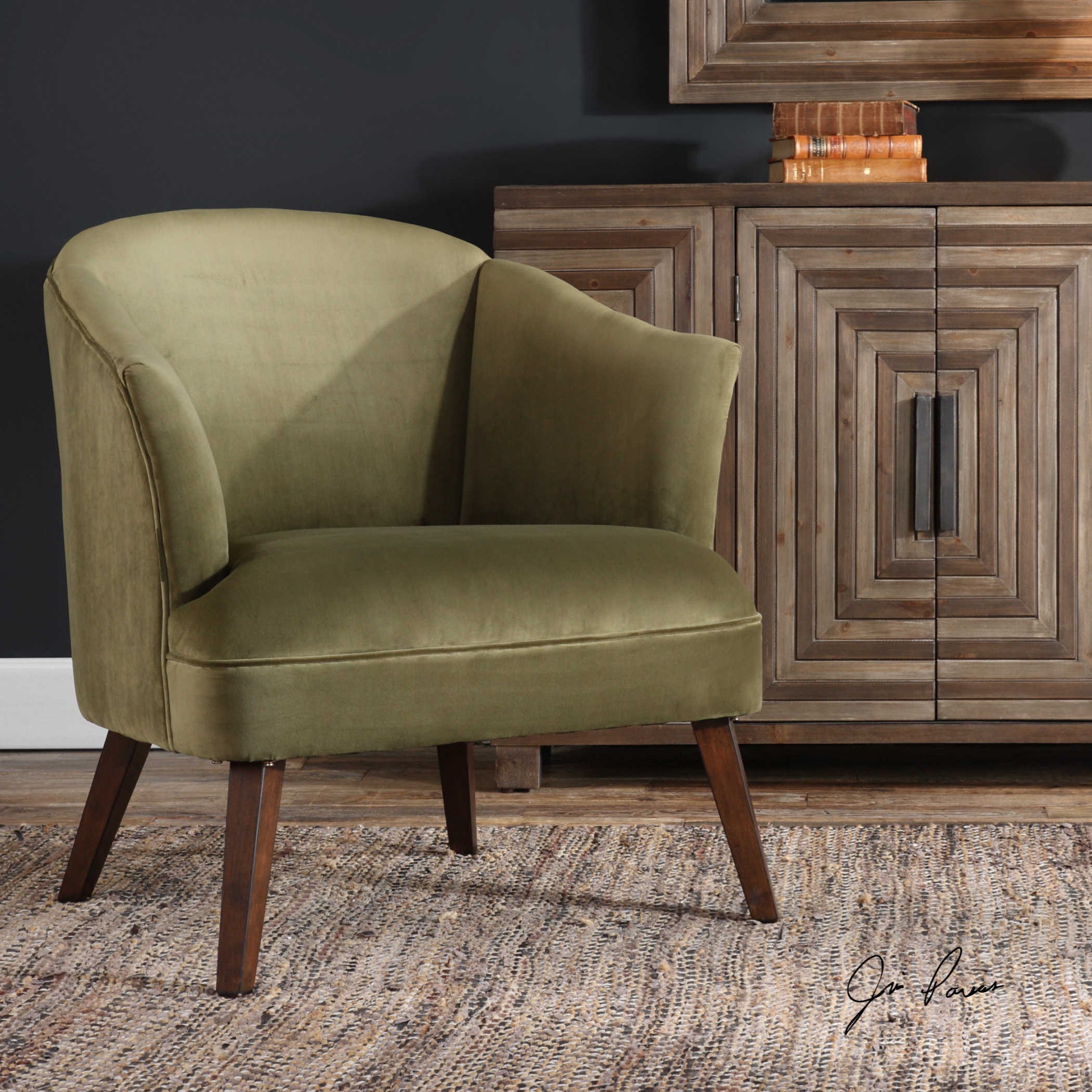olive accent chair