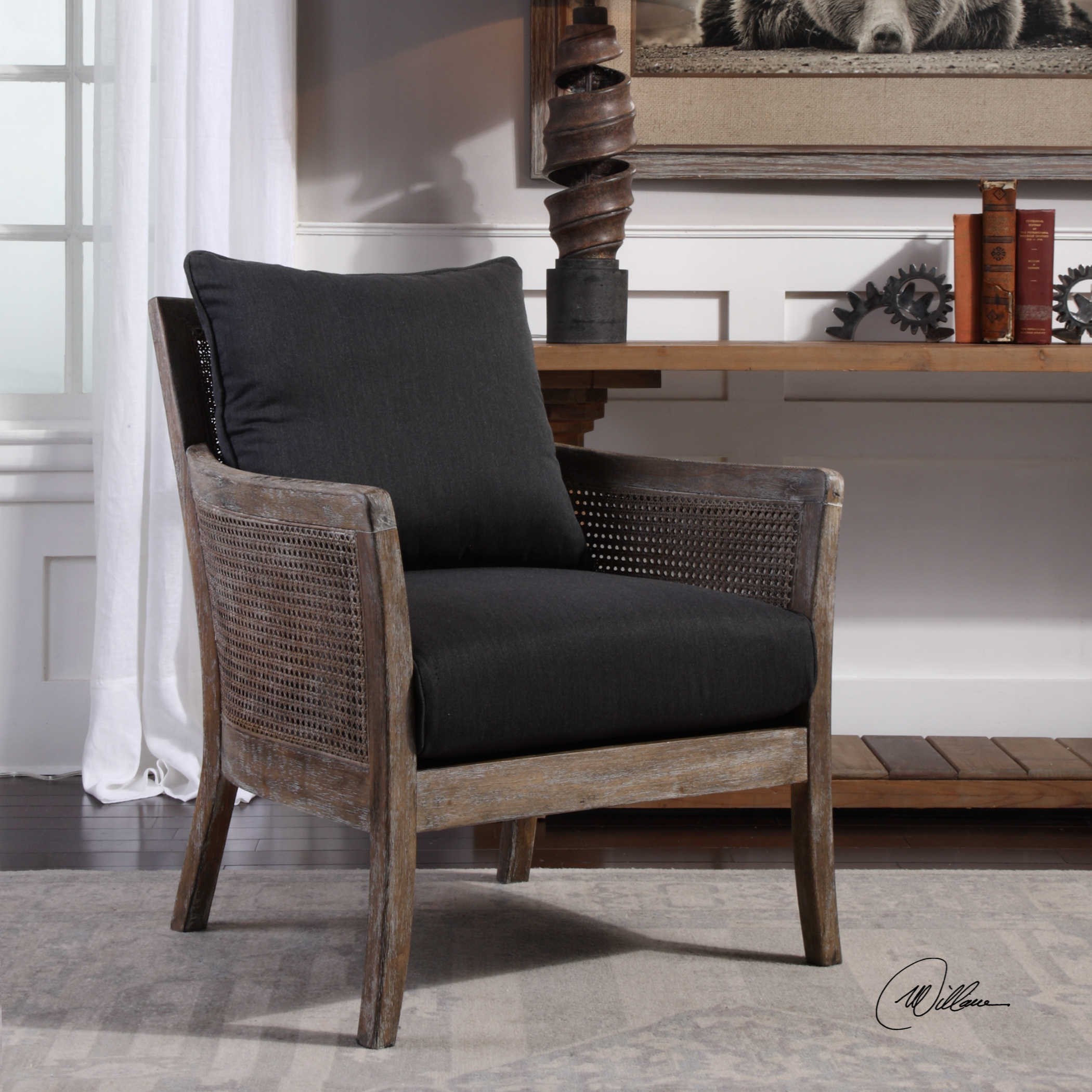 Uttermost Accent Furniture Accent Chairs 23366 Encore Dark Gray Armchair Hudson S Furniture Upholstered Chairs