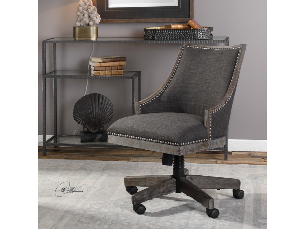 Uttermost accent furnitureaidrian charcoal desk chair