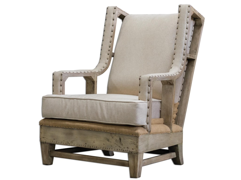Uttermost Accent Furniture - Accent ChairsSchafer Linen Arm Chair