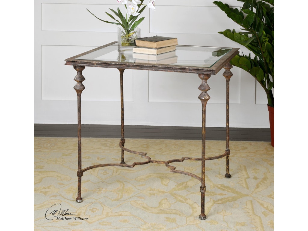 Uttermost Accent FurnitureQuillon Glass End Table