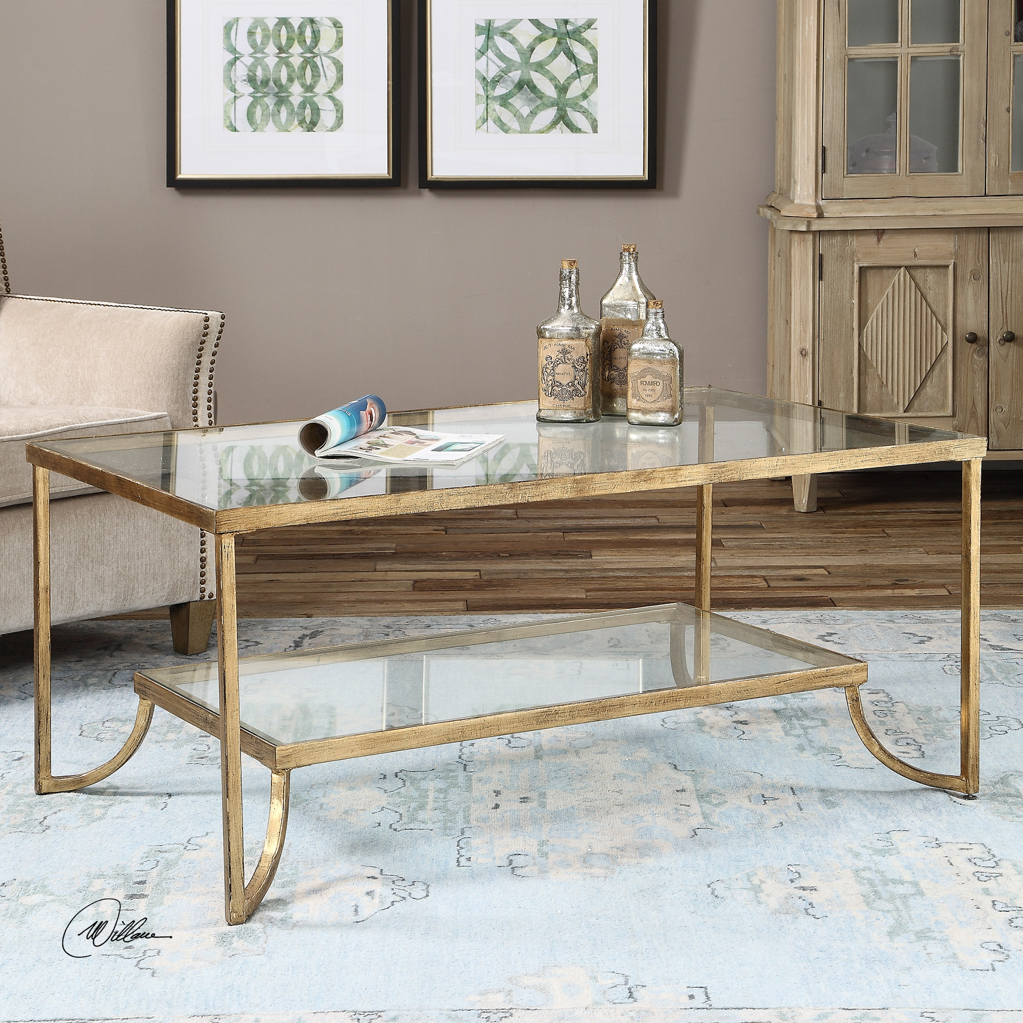 Accent Furniture Occasional Tables Katina Gold Leaf Coffee Table By Uttermost At Miskelly Furniture